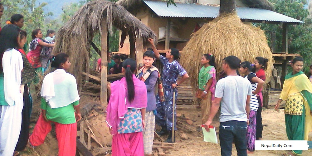 सुर्खेतमा जिल्ला प्रशासनले भत्कायो तीन दिनको अवधिमा ३०० छाउगोठ