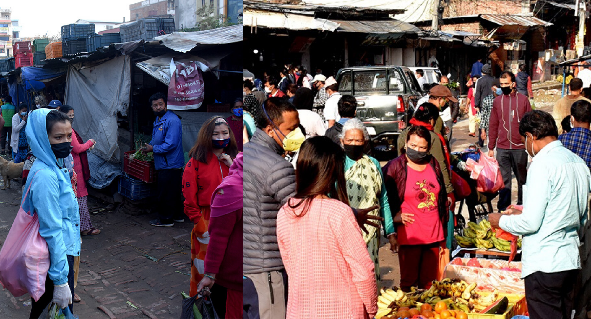 कोरोनाको समयमा तरकारी बजार र खाद्य पसलहरु अव्यवस्थित भए पछि स्थानीयहरु त्रसित