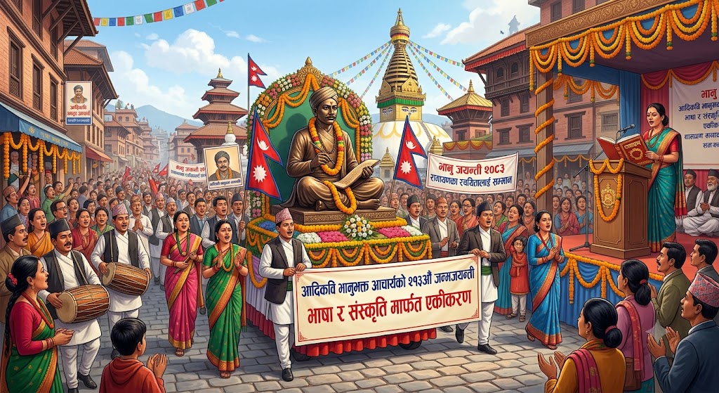 स्वदेश तथा विदेशमा भानु जयन्तीको रौनक: भाषा र संस्कृति मार्फत जोडिएको नेपाली मन