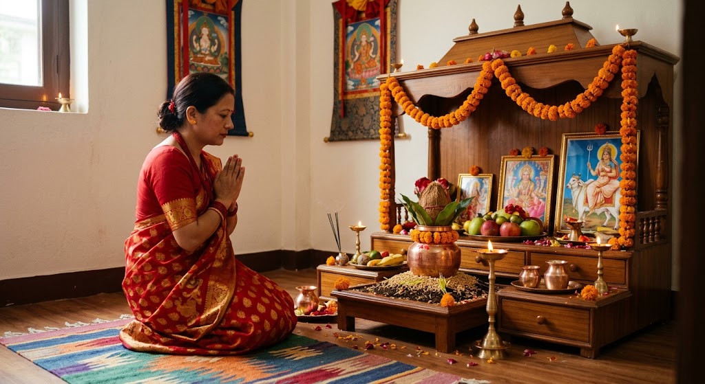 नवरात्रको पहिलो दिन आज घटस्थापना, शैलपुत्री देवीको विधिपूर्वक पूजाआराधना गरिँदै