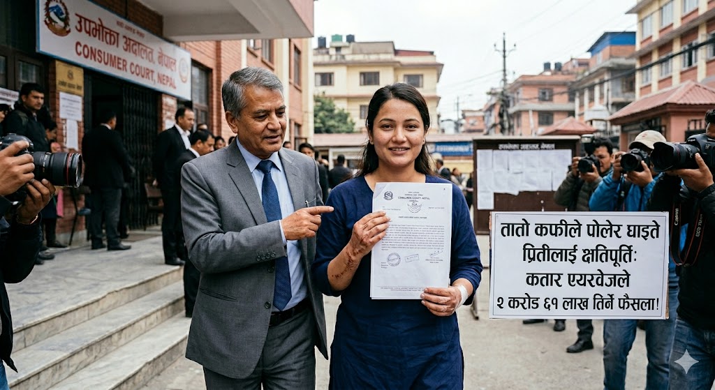 तातो कफीले पोलेर घाइते भएकी प्रितीलाई कतार एयरवेजले २ करोड ६१ लाख क्षतिपूर्ति तिर्ने