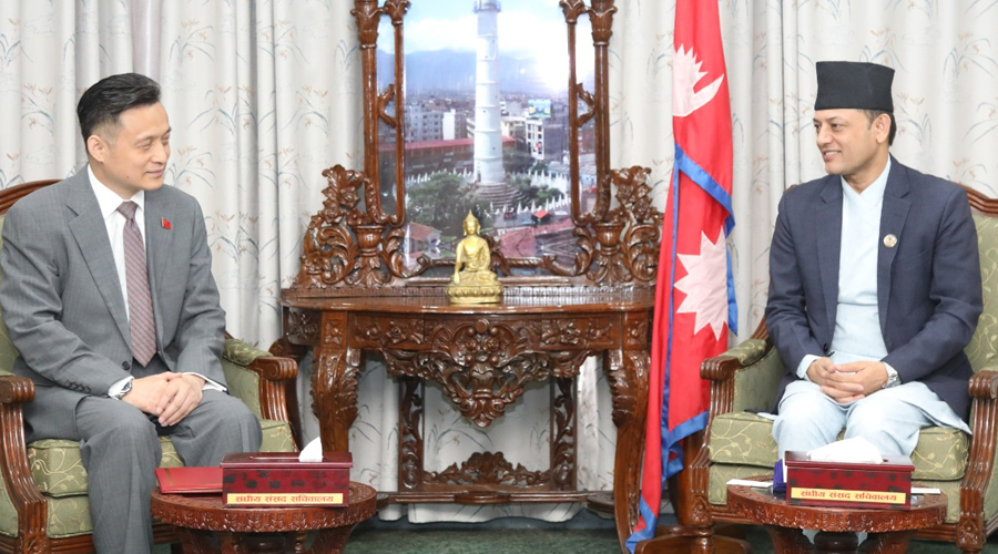 सभामुख अर्याल र चिनियाँ राजदूतबीच शिष्टचार भेट