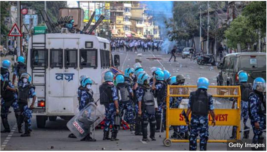 भारतको मणिपुर फेरि अशान्त, कर्फ्यु लगाइयो