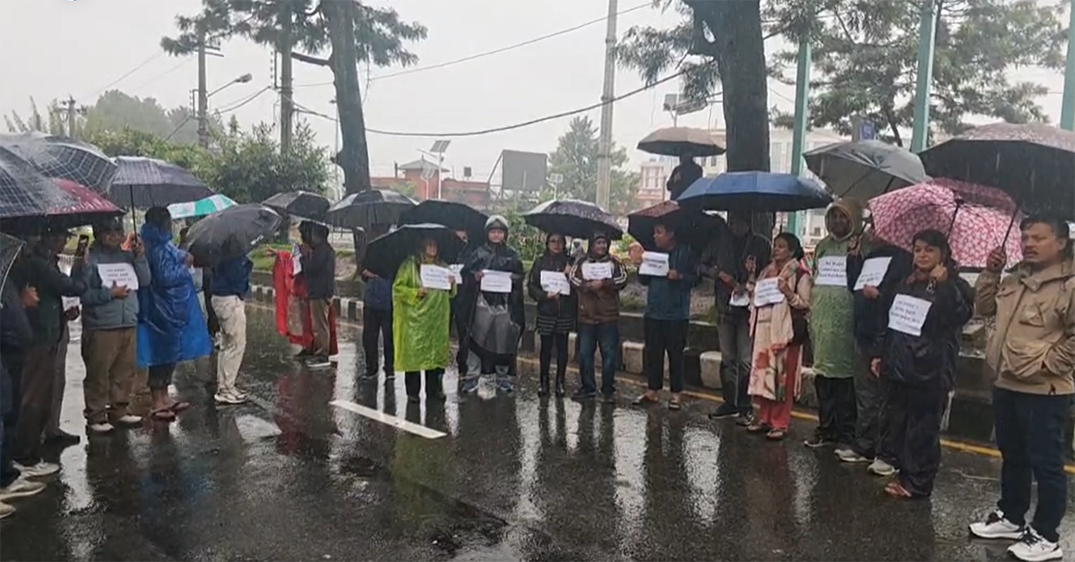धरपकडविरुद्ध झरीमै पत्रकार सडकमा