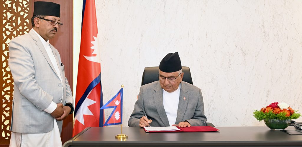 राष्ट्रपतिद्वारा बजेट आश्रित तीनवटै विधेयक प्रमाणीकरण