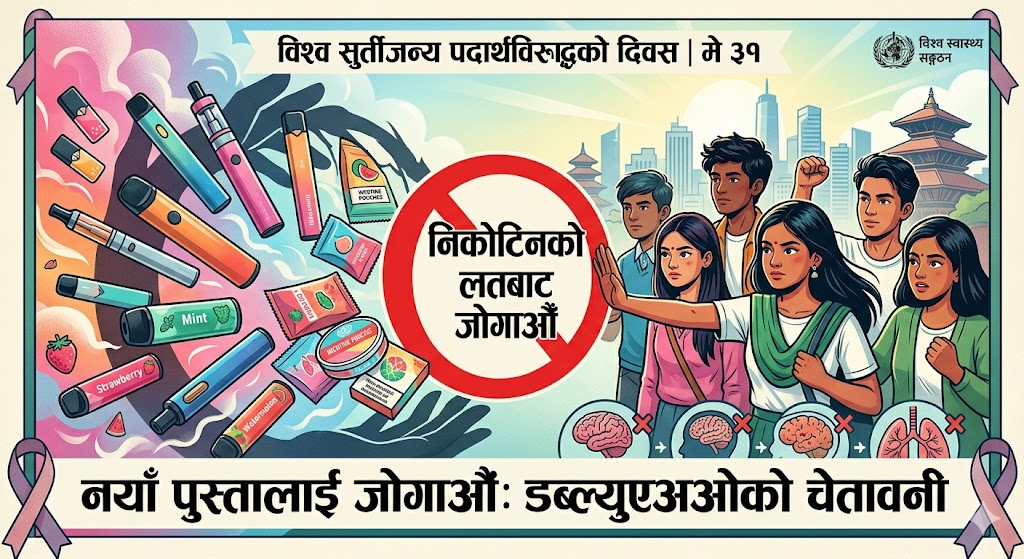 विश्वभर एक अर्ब ३० करोड मानिस सुर्तीजन्य पदार्थको प्रयोगमा, चार करोड बालबालिका समेत जोखिममा