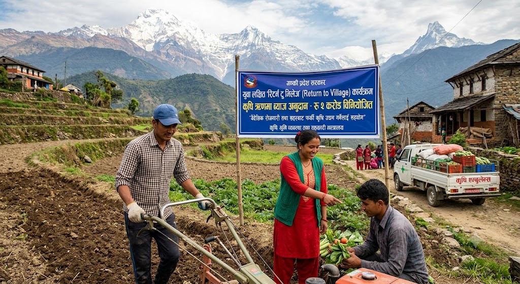 गाउँ फर्किएर कृषि उद्यम गर्ने युवालाई गण्डकी प्रदेश सरकारले ब्याज अनुदान दिने