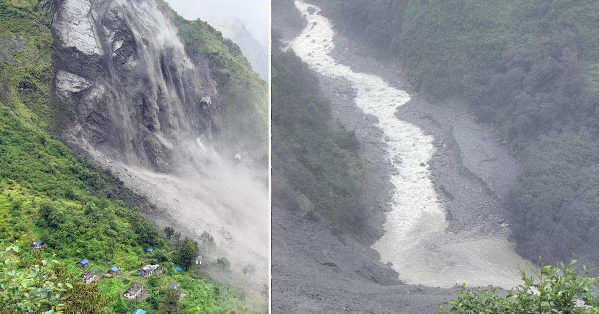 दार्चुलामा पहिरोले चमेलिया नदी थुनियो: १५ घरपरिवार विस्थापित, तटीय क्षेत्रमा उच्च सतर्कता
