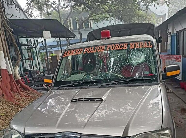 वीरगञ्ज बजारमा छापा मार्दा तीन सशस्त्र प्रहरी घाइते, दुईवटा गाडीमा क्षति