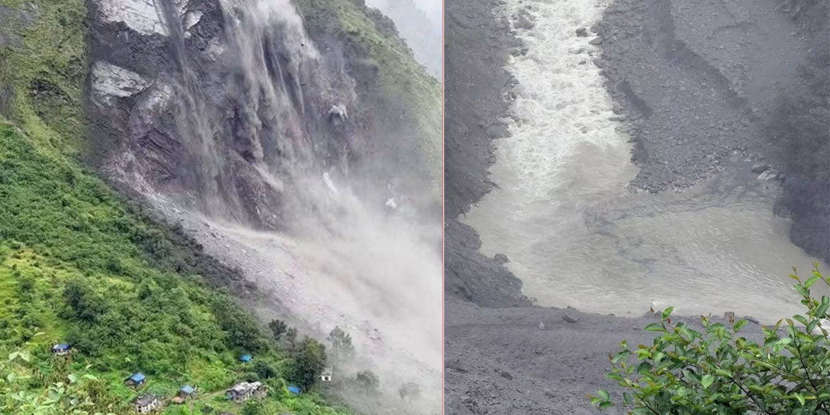 पहिरोले चौलानी नदी आधा थुनियो, तटीय क्षेत्रमा सतर्कता अपनाउन आग्रह