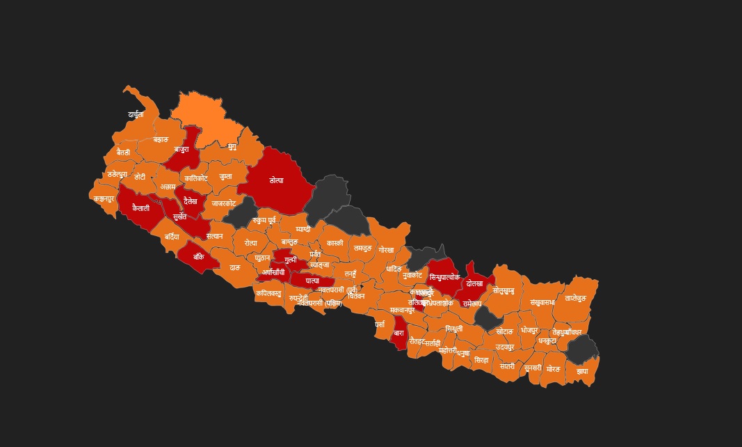 ७१ जिल्लामा फैलिएको कोरोनाबाट यी ६ जिल्ला छन् अझै सुरक्षित