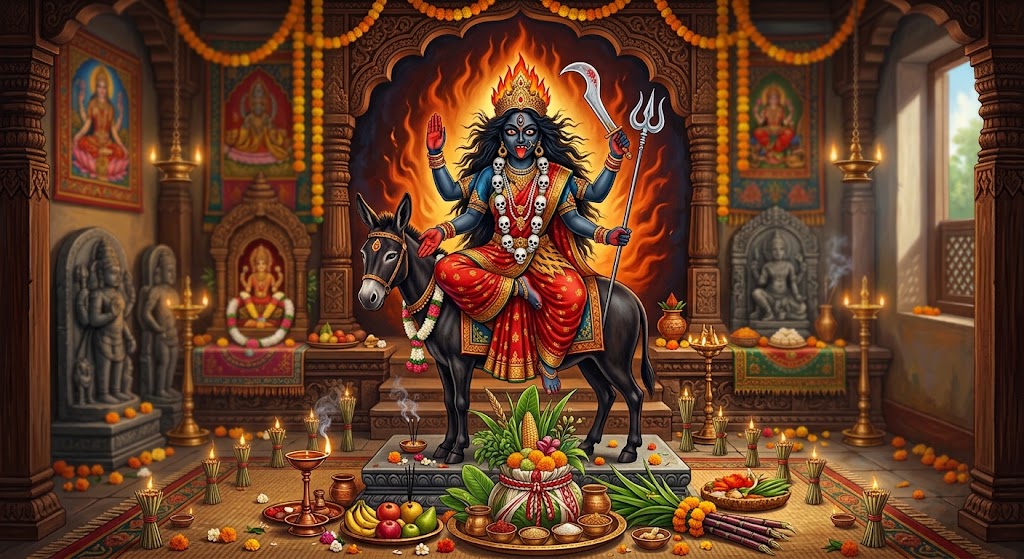 घर-घरमा भित्र्याइँदैछ फूलपाती, कालरात्रि देवीको आराधना गरिँदै