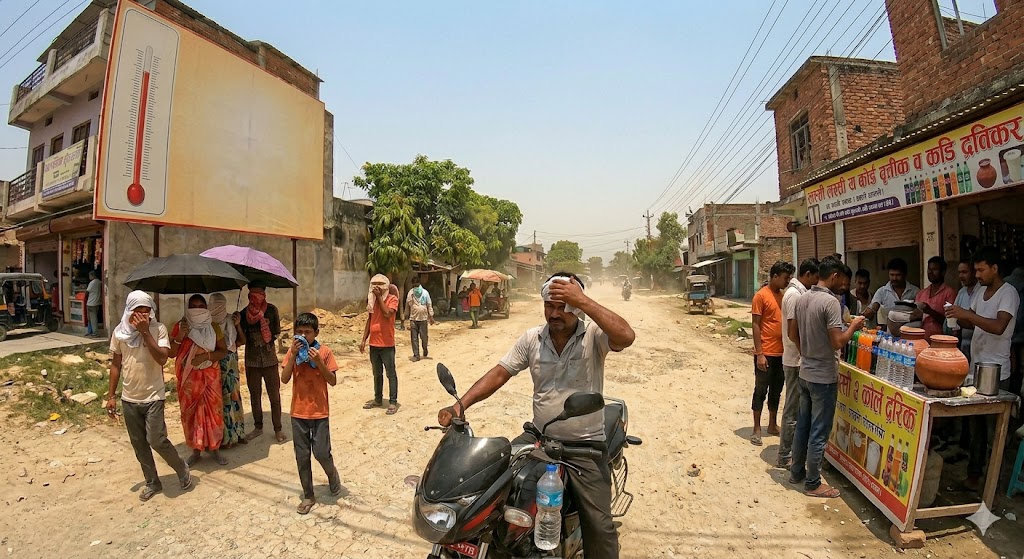 ठाउँठाउँमा भारी वर्षा, भैरहवाको तापक्रम ४१.५ डिग्री
