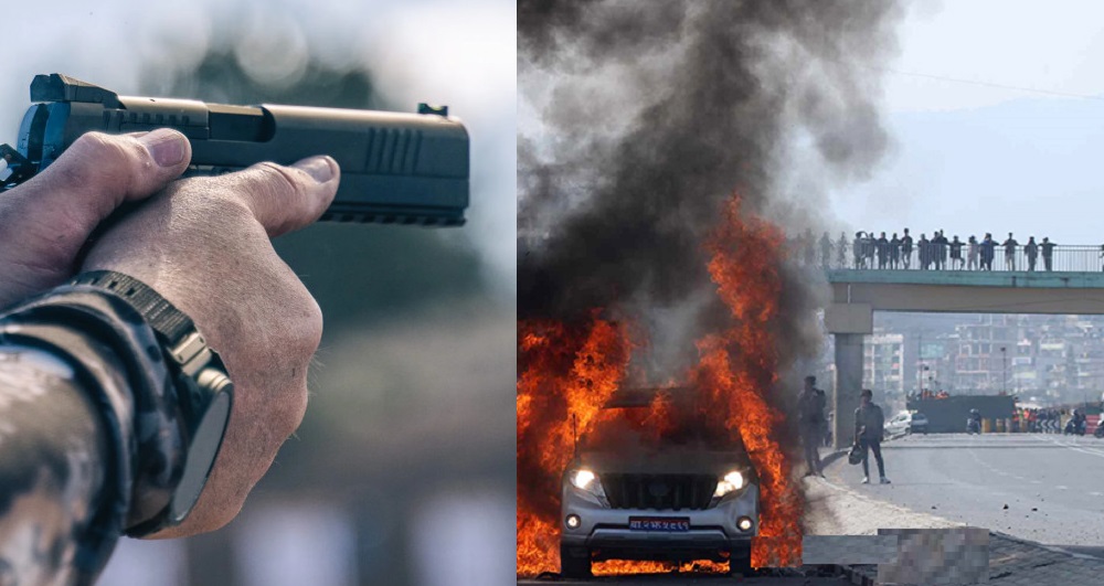 मन्त्रीको गाडीमा आगजनी गर्ने प्रदर्शनकारीविरुद्ध गोली चल्दा एक युवाको मृत्यु