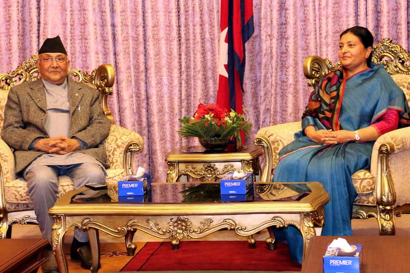 मन्त्रिपरिषद् बैठकअघि प्रधानमन्त्रीले भेटे राष्ट्रपतिलाई, अध्यादेश ल्याउने तयारी गरेको प्रचण्ड नेपाल समूहको आशंका