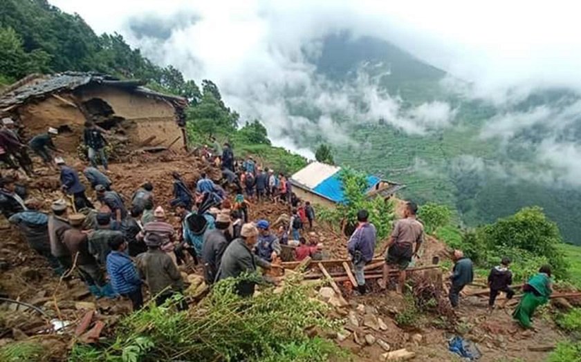 म्याग्दीको ताकममा पहिरोमा घर पुरिँदा दुई जनाको मृत्यु