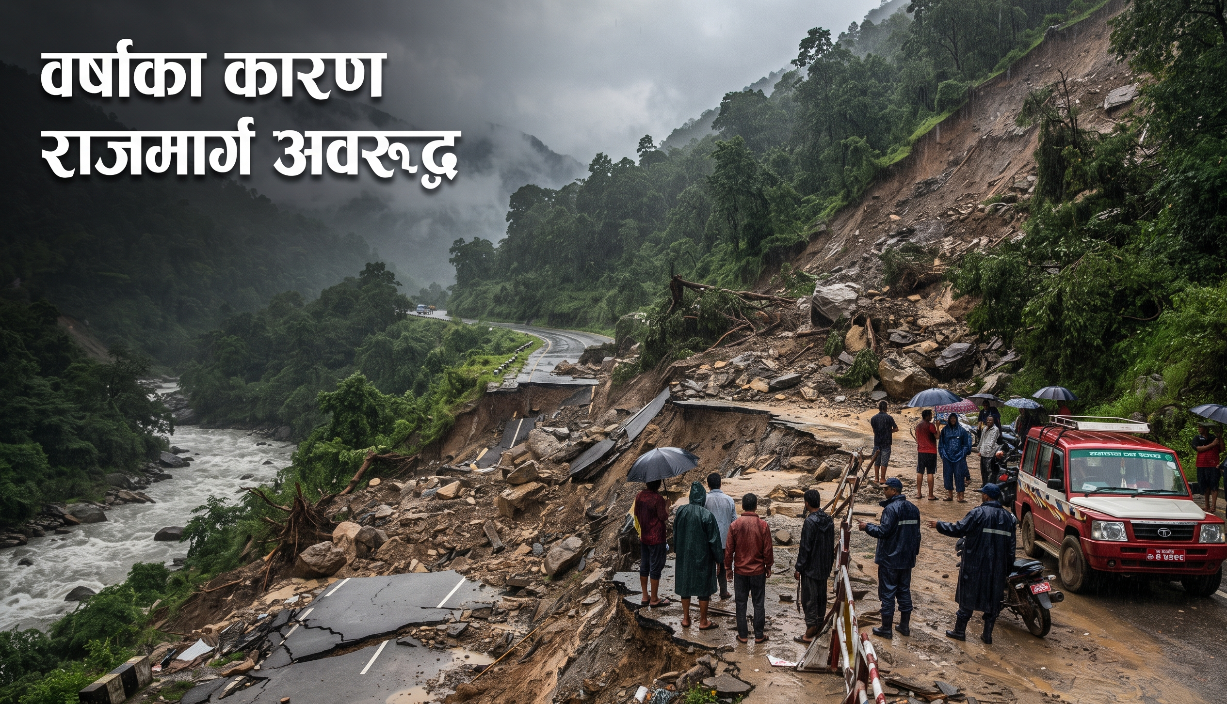 वर्षाका कारण देशका विभिन्न राजमार्ग तथा सडकखण्ड अवरुद्ध