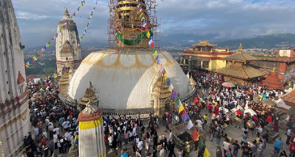 बाजागाजासहित स्वयम्भूमा ‘गुँला पर्व’ मनाइदैं