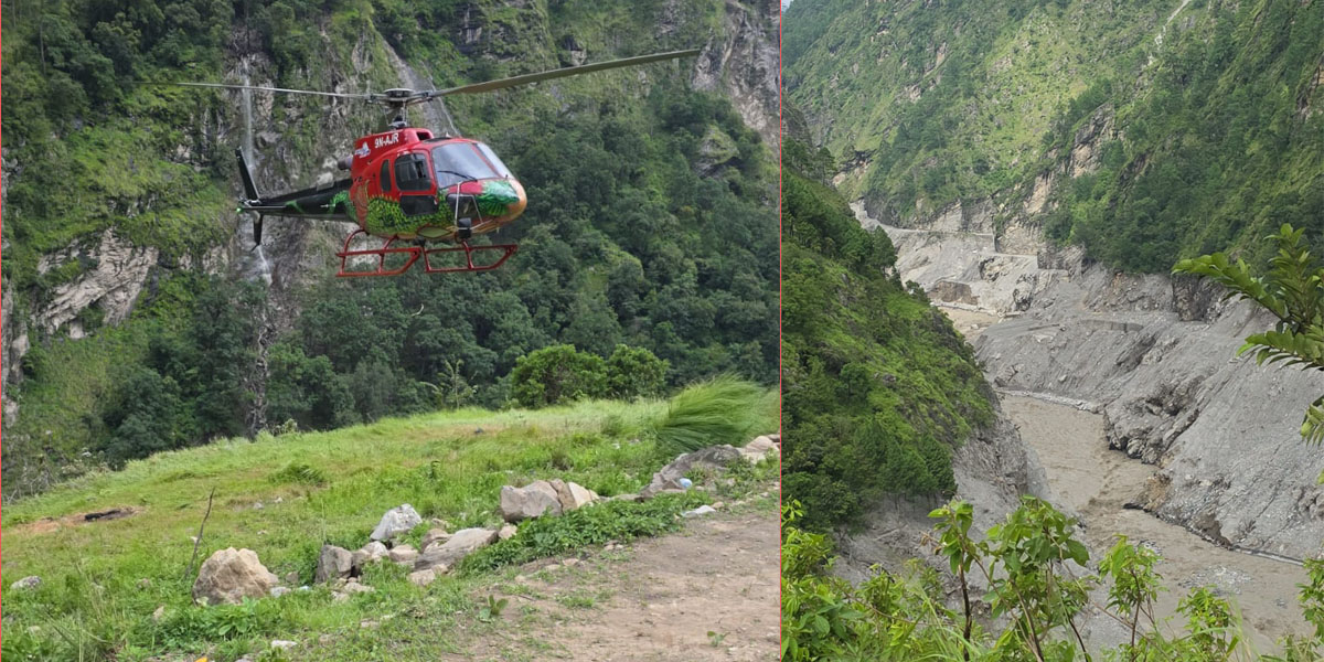 अपर त्रिशूली-१ मा बेपत्ता भएकाहरूको खोजी गर्न आफन्त घटनास्थलमा